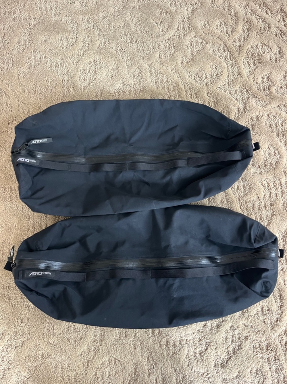 Lot of 2 Aerostich Waterproof Side Zip Bags Large Regular 6x22x6